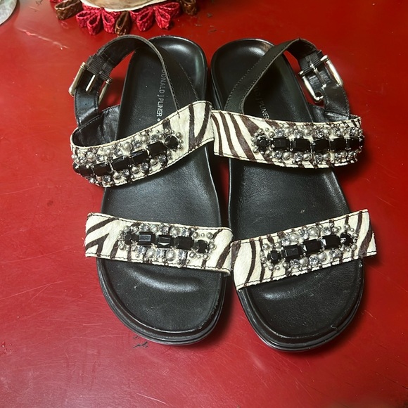 Donald J. Pliner Shoes - Black & white stone and embellished on pony straps